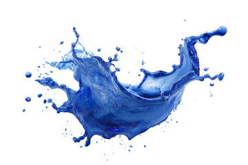 Blue Water or Liquid Splash on Transparent Background