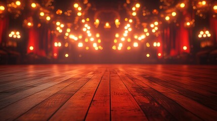 Warm stage illuminated by glowing lights