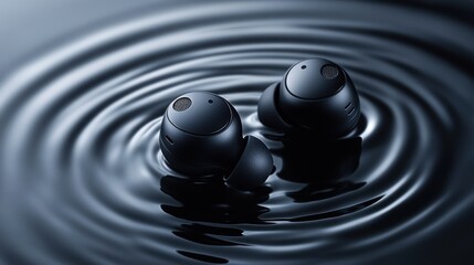 Wireless earbuds on water