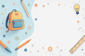 Excited Students Entering School Building on the First Day of Class