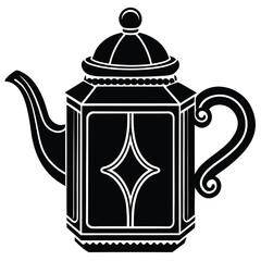 An ornate teapot isolated on white background