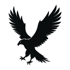 Fototapeta premium Flying Eagle Landing black Vector