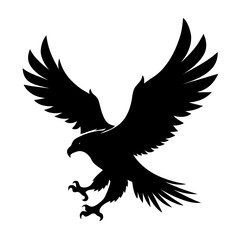 Fototapeta premium Flying Eagle Landing black Vector