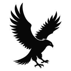 Flying Eagle Landing black Vector