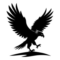 Obraz premium Flying Eagle Landing black Vector