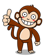 Illustration of a monkey making the OK sign