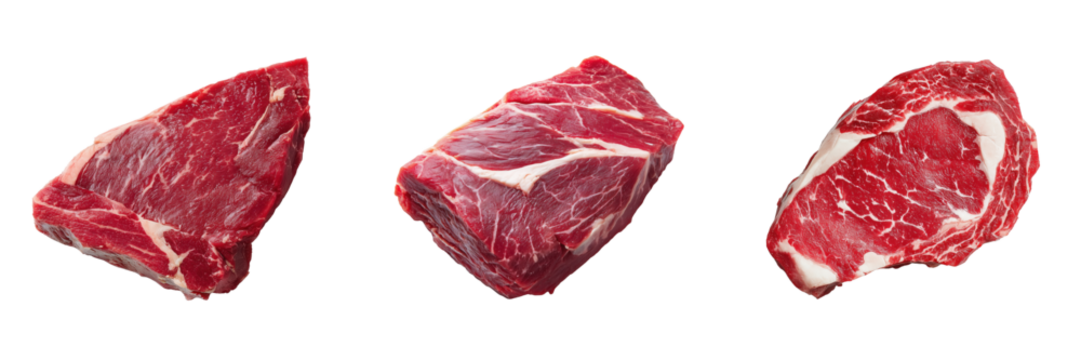 Kitchen techniques for premium beef cuts with food photography tips on transparent background
