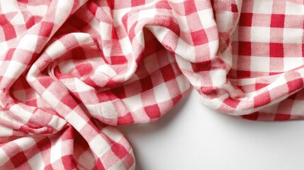Red and White Checkered Fabric Texture Background