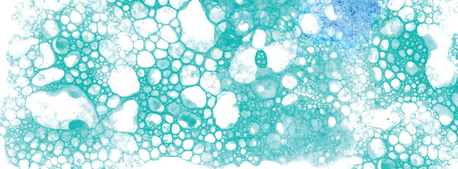 Abstract Bubble Turquoise Watercolor Banner Background