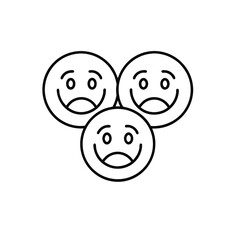 Happy Emoji Faces – Minimalist Outline Vector for Joy and Positive Emotion
