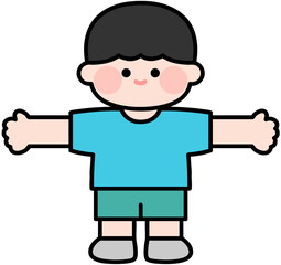 Obraz premium 유치원 어린이집 팔 벌린 어린이 포즈 일러스트 허그 포옹 hug children kid kids kindergarten daycare center