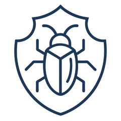 Simple Security Related Vector design Line black icon Bug on white background