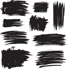 black brush strock set 