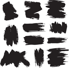 black brush strock set 