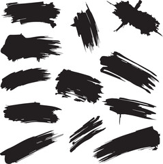 black brush strock set 