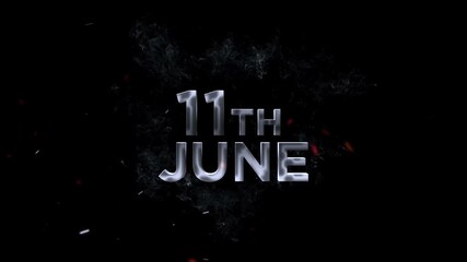 11 June Logo, The eleven of june is depicted with smoky, ethereal typography against a dark background