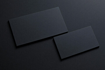 Minimalist Black Business Card Mockup on Dark Background
