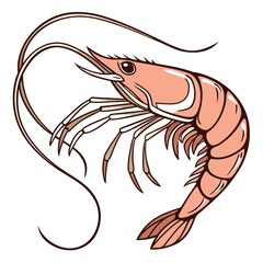 Shrimp fish vector illustration perfect for posters, icon, t-shirts, cards, wall art prints and ai design.
