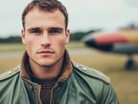 Personality Traits Concept, Confident personality and heroic traits of pilot is seen