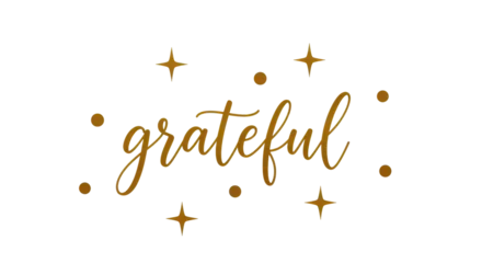 Fotobehang Positive Typography Isolated grateful text with stars  © Celine