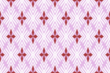 seamless geometric pattern with red flowers and pink background