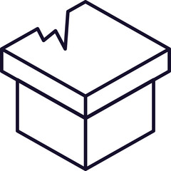 Symbol of Broken Box for Graphics, Concept, Apps
