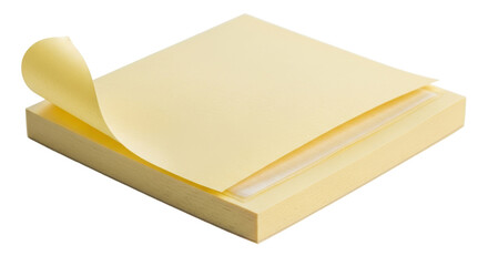 Isolated Stack of Yellow Sticky Notes