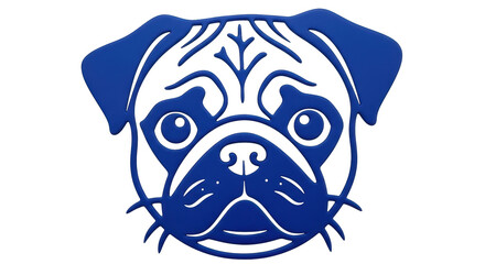 Isolated stylized pug face