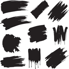 black brush strock set 