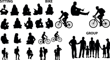 Architectural Drawings people vector illustration, top view, human person Minimal style hand drawn.