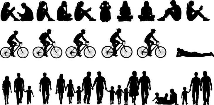 Architectural Drawings people vector illustration, top view, human person Minimal style hand drawn.