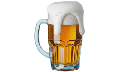 Isolated Beer with Foam