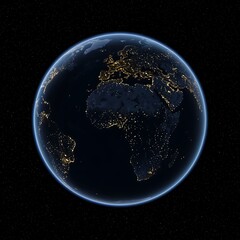 Fototapeta premium Earth Globe Showing City Lights at Night
