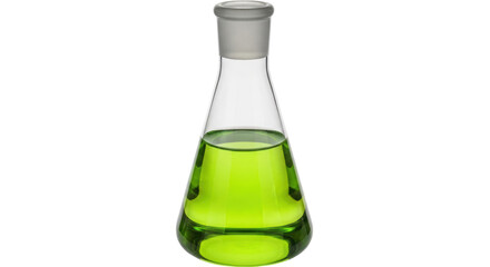 Isolated Erlenmeyer Flask with Green Liquid