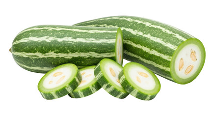 Isolated Snake Melon Sliced