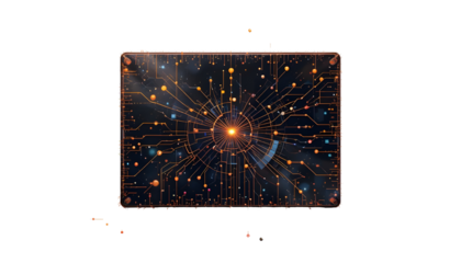 Cyberpunk Geometric Pattern PNG – Interlocking Futuristic Shapes with Neon Glow Lines – Intricate Tech-Inspired Design on Isolated White Transparent Background