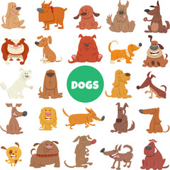 funny cartoon dogs and puppies characters big set