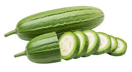 Isolated Sliced Angled Luffa
