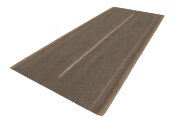 Long Empty Desert Road with Transparent Background