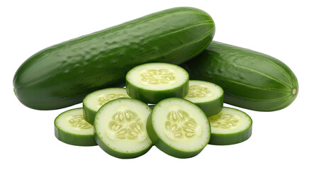 Isolated Cucumber Slices