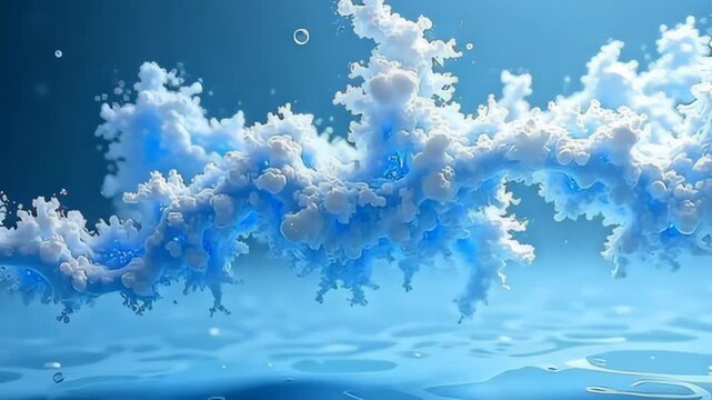 inwards angstrom calm dance, angstrom drift particle resemble fractal wandflower shaping levitate and intertwines, reveal soft shades of sapphire and opalescent white, primed framing