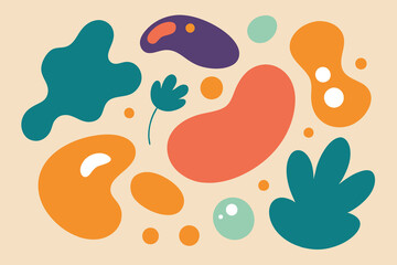 Set of abstract organic shape. hand drawn doodle art. vector design blob