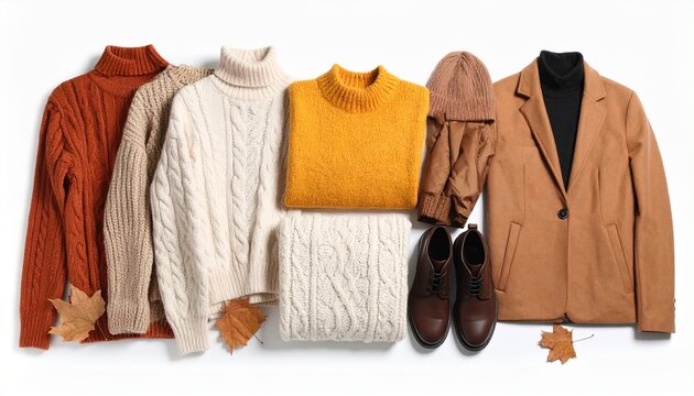 autumn clothes, shoes, bag and accessories collection