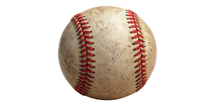 Worn Baseball with Red Stitching on Transparent Background – Close-Up Realistic Texture
Used Baseball Isolated – Detailed Sports Ball with Scuffs and Dirt on Transparent PNG