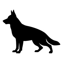 German shepherd dog silhouette illustration