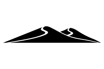 Silhouette of desert dunes forming a graphic logo vector illustration