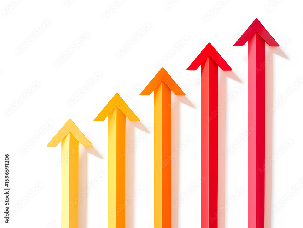Poster visualizing growth a dynamic bar chart with ascending arrows symbolizing progress and success a powe
