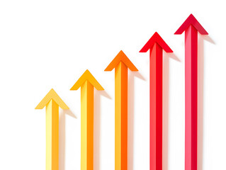 Visualizing Growth A Dynamic Bar Chart with Ascending Arrows Symbolizing Progress and Success A Powerful Graphic Representation of Upward Trends and Positive Development on a Clean White Background