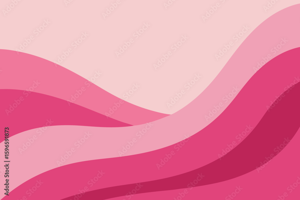 Fototapete Pink abstract background with smooth wavy shapes, Pink minimal background with dynamic shapes vector