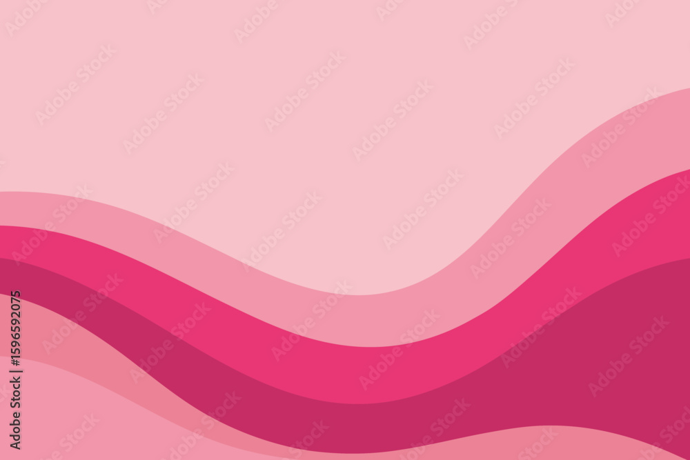 Fototapete Pink abstract background with smooth wavy shapes, Pink minimal background with dynamic shapes vector